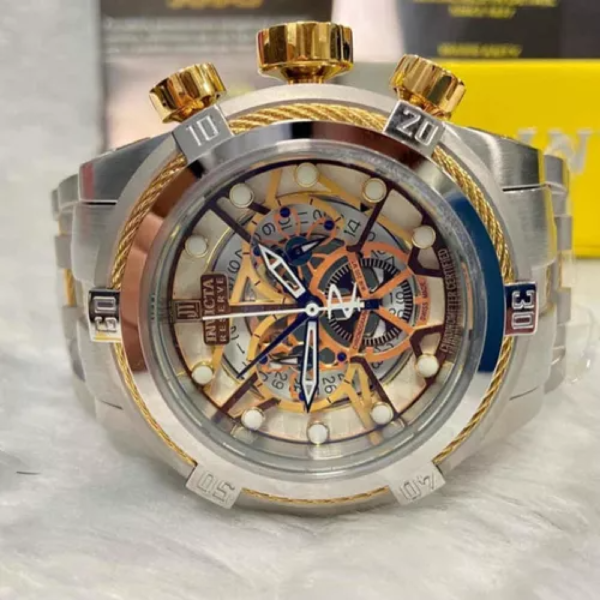 Invicta Zeus Esqueleto prata / dourado - Imagem 2