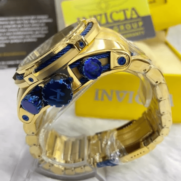 Relógio Bolt Zeus Skeleton dourado / azul - Imagem 4