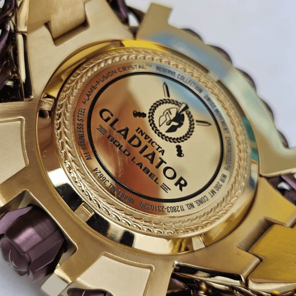 Relógio gladiador cronógrafo quartzo dourado - Imagem 4