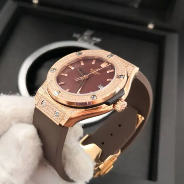Hublot Big Bang Marrom Cravejado - Imagem 3